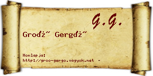 Groó Gergő névjegykártya