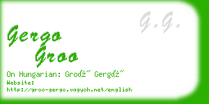 gergo groo business card