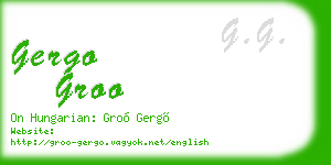 gergo groo business card